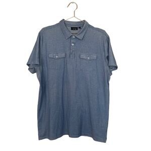 Apt 9  Men's Polo Heather blue XL Short Sleeve Collared with Pockets Shirt